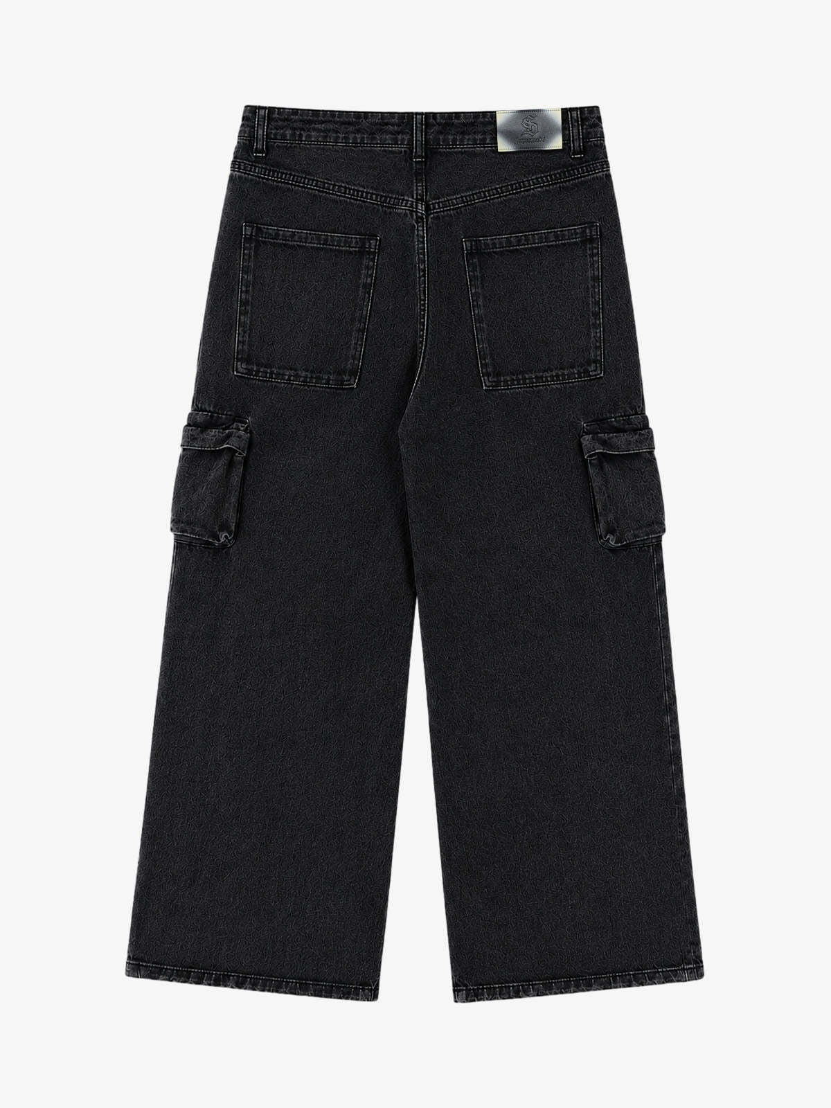 3D Multi-Pocket Wide-Leg Cargo Jeans