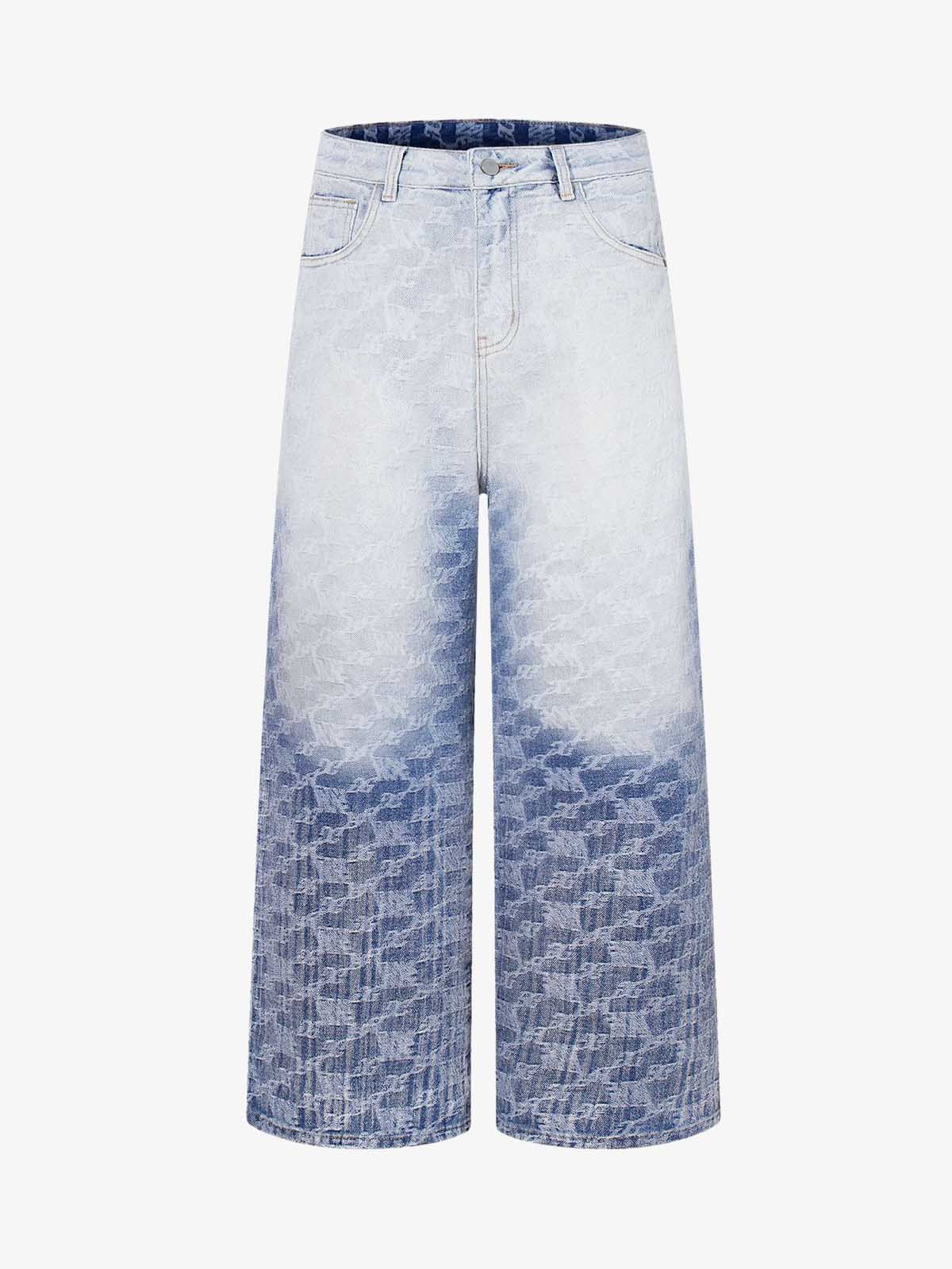 Gradient Wash Jacquard Denim Jeans 
