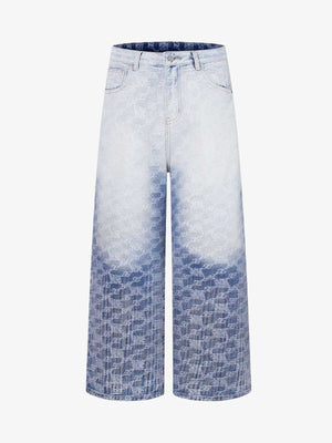 Gradient Wash Jacquard Denim Jeans 