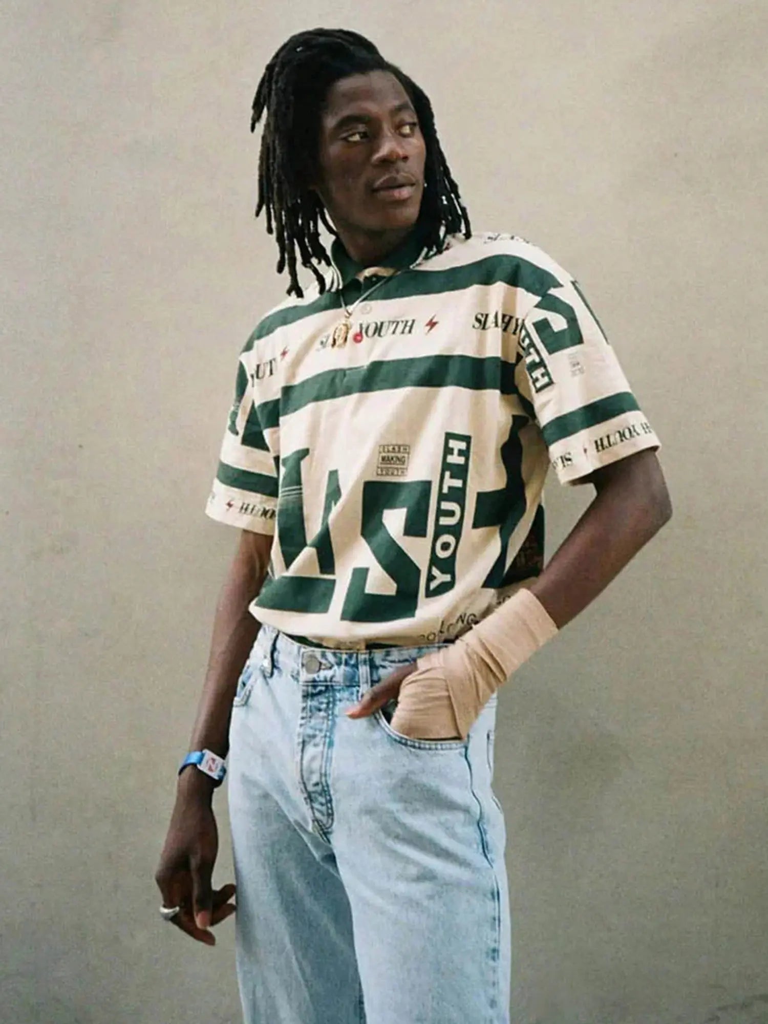Thesupermade Contrast Color Slash Polo Shirt -1208 