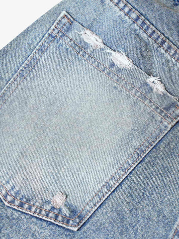 Thesupermade High Street Washed Distressed Denim Shorts - 2100 