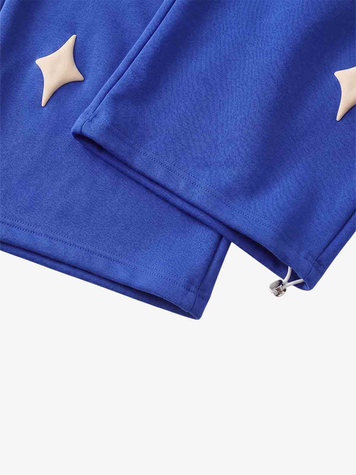 Spray Paint Star Print Distressed Sweatpants 