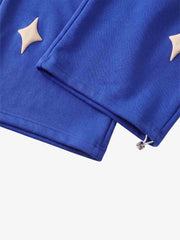 Spray Paint Star Print Distressed Sweatpants 
