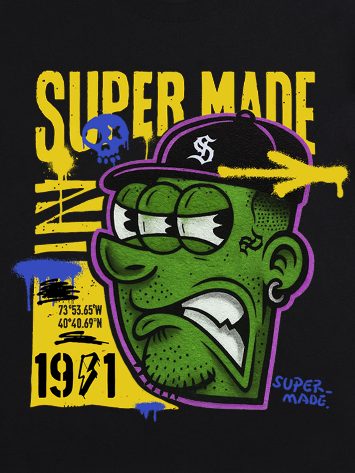 Bold Monster Design Graphic T-Shirt 