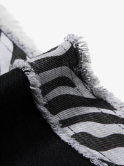 Zebra Patchwork Distressed Flared Jeans