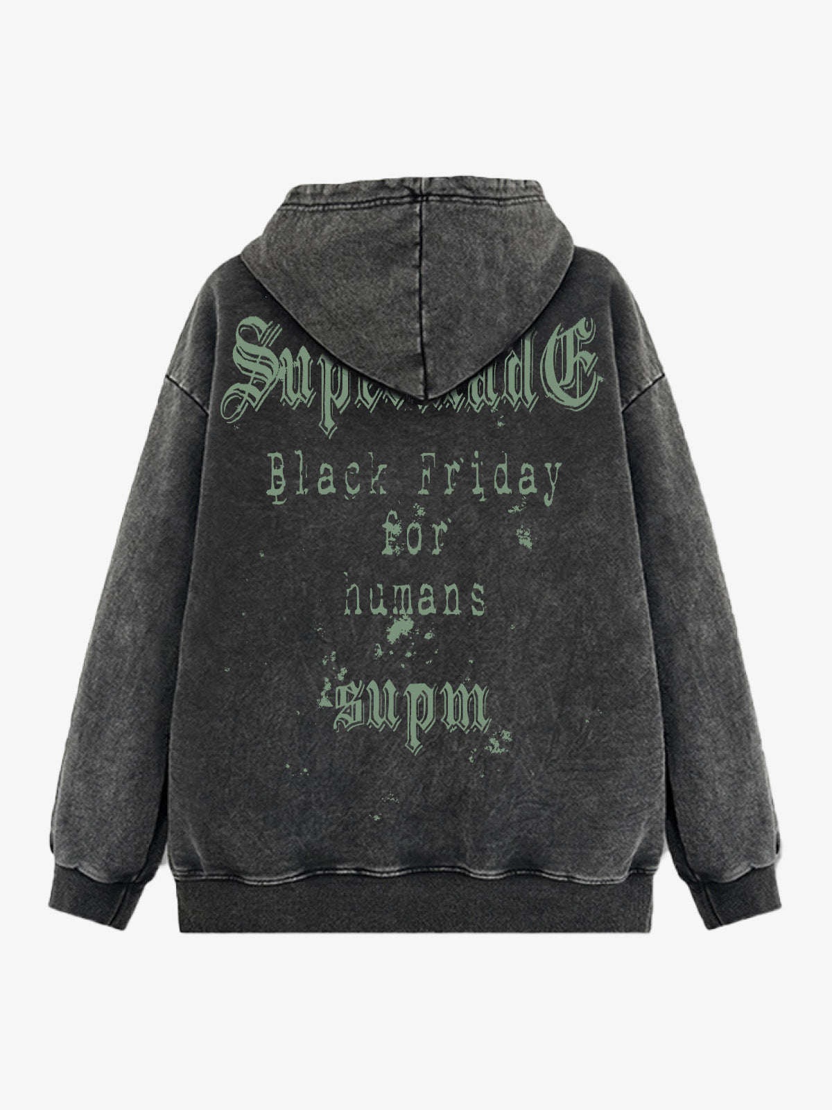 THE SUPERMADE Black Friday Human Supremacy Graphic Hoodie with Skull and Web Design 