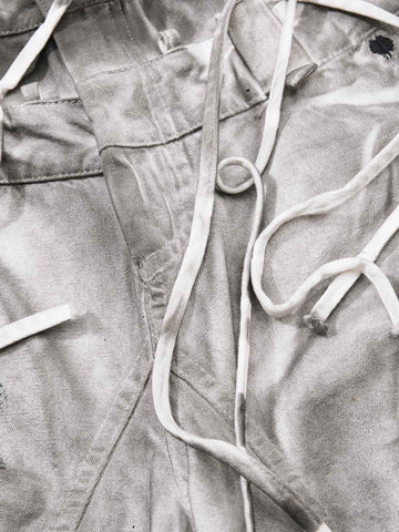 Distressed Wide-Leg Trousers – Heavyweight Cotton Canvas Paint Splatter Pants