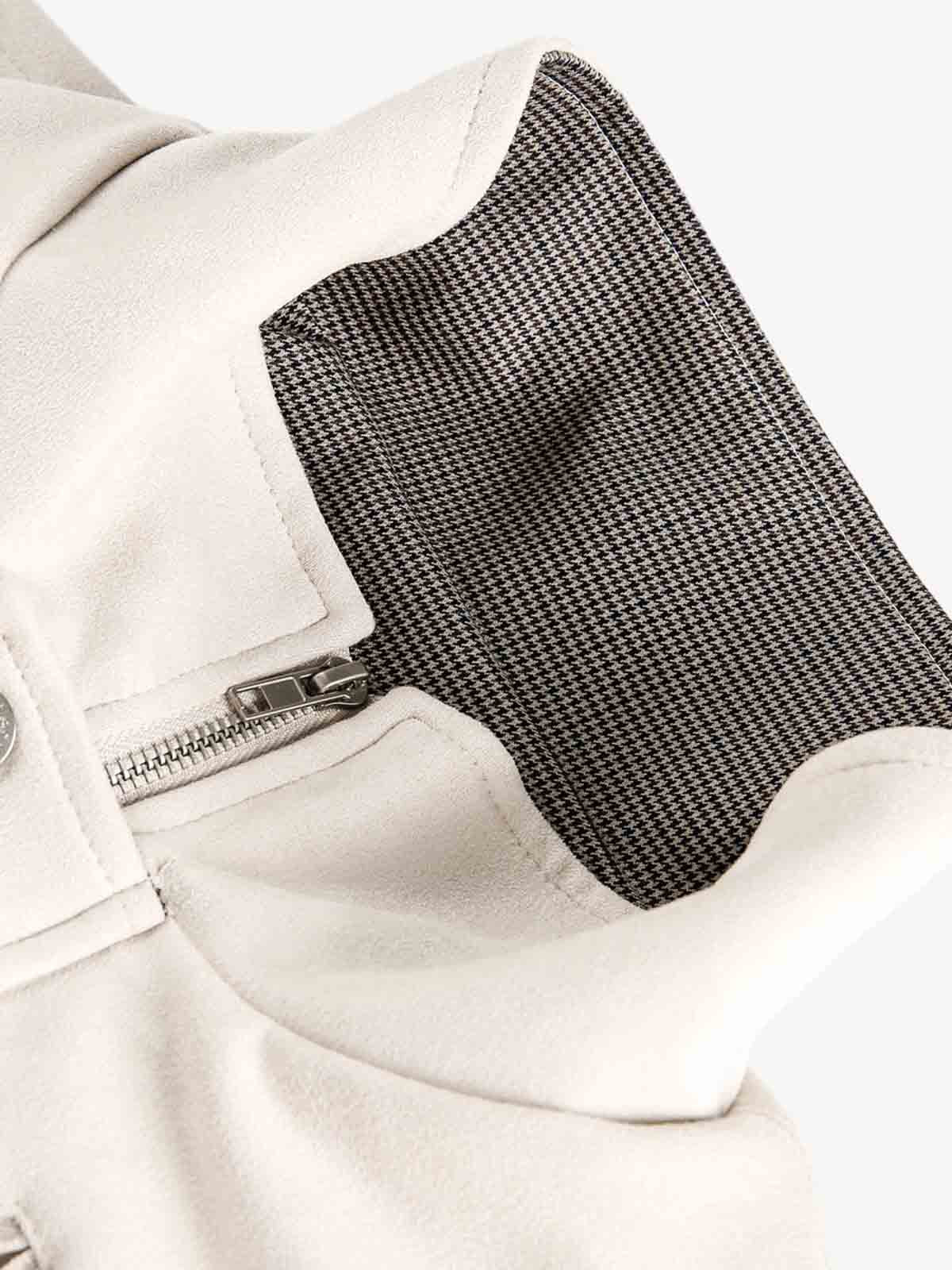 Military-Inspired Utility Shoulder Straps Zip Jacket