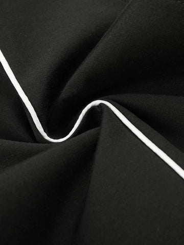 Curved-Seam Striped Baggy Sweatpants