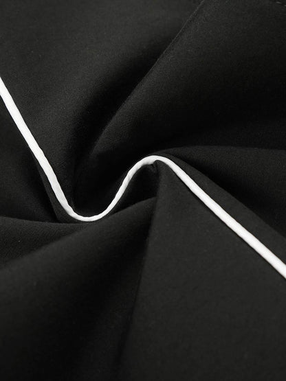 Curved-Seam Striped Baggy Sweatpants