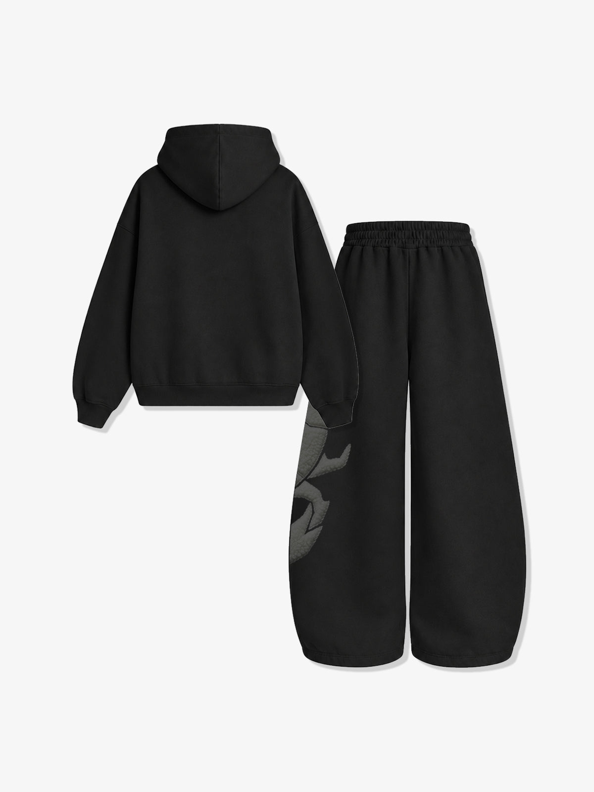 Cotton-Blend Terry Towel Embroidered Hoodie & Wide-Leg Sweatpants Set