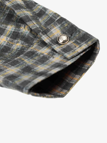 Vintage Washed Plaid Cropped Shirt Jacket 