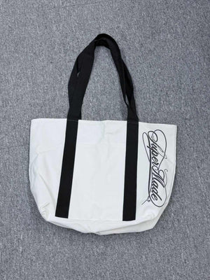 Canvas-Tragetasche mit schwarzen Gurten – Strapazierfähige Schultertasche aus Baumwoll-Canvas für den täglichen Gebrauch, zum Einkaufen und auf Reisen