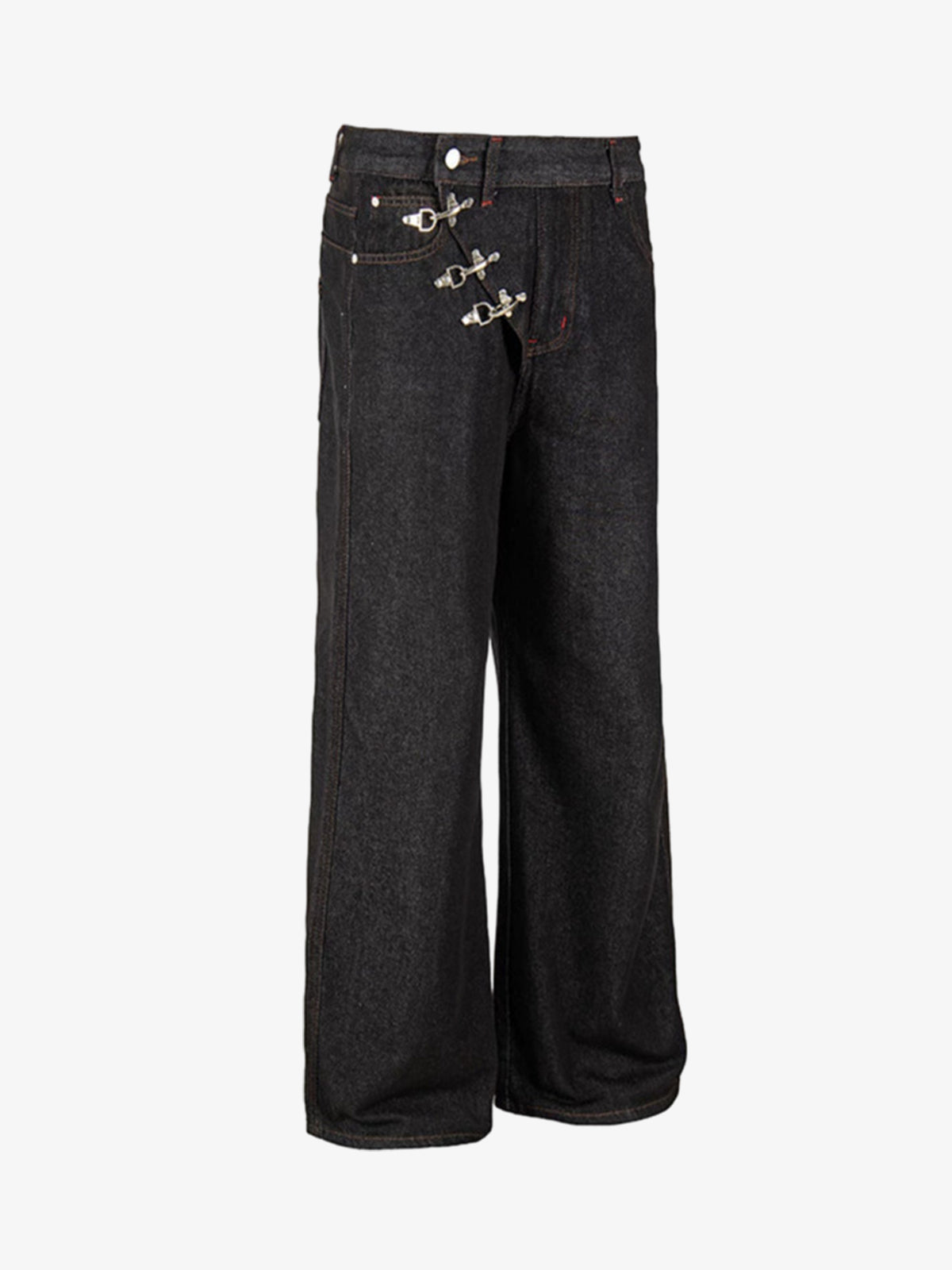 Jeans curvi con fibbia da aereo