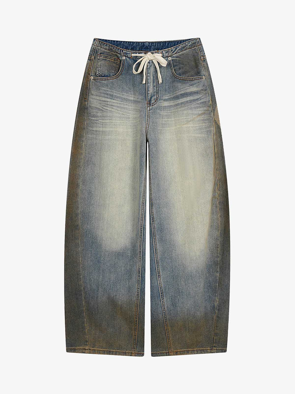 Skull Graphic Distressed Baggy Jeans