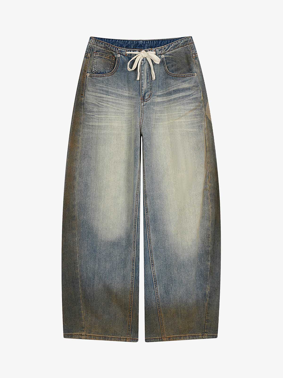 Skull Graphic Distressed Baggy Jeans
