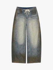Skull Graphic Distressed Baggy Jeans