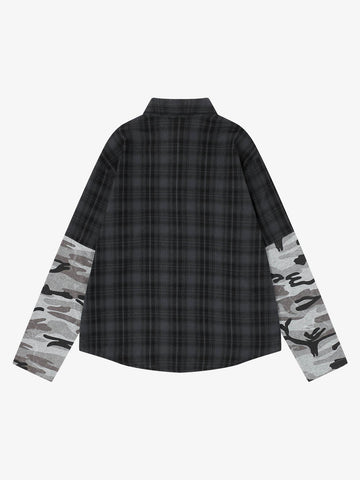 Camouflage Portrait Print Long-Sleeve Shirt