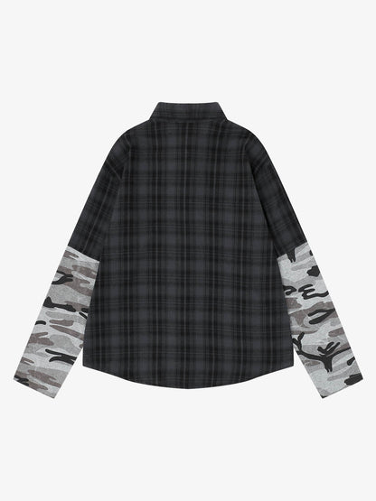 Camouflage Portrait Print Long-Sleeve Shirt