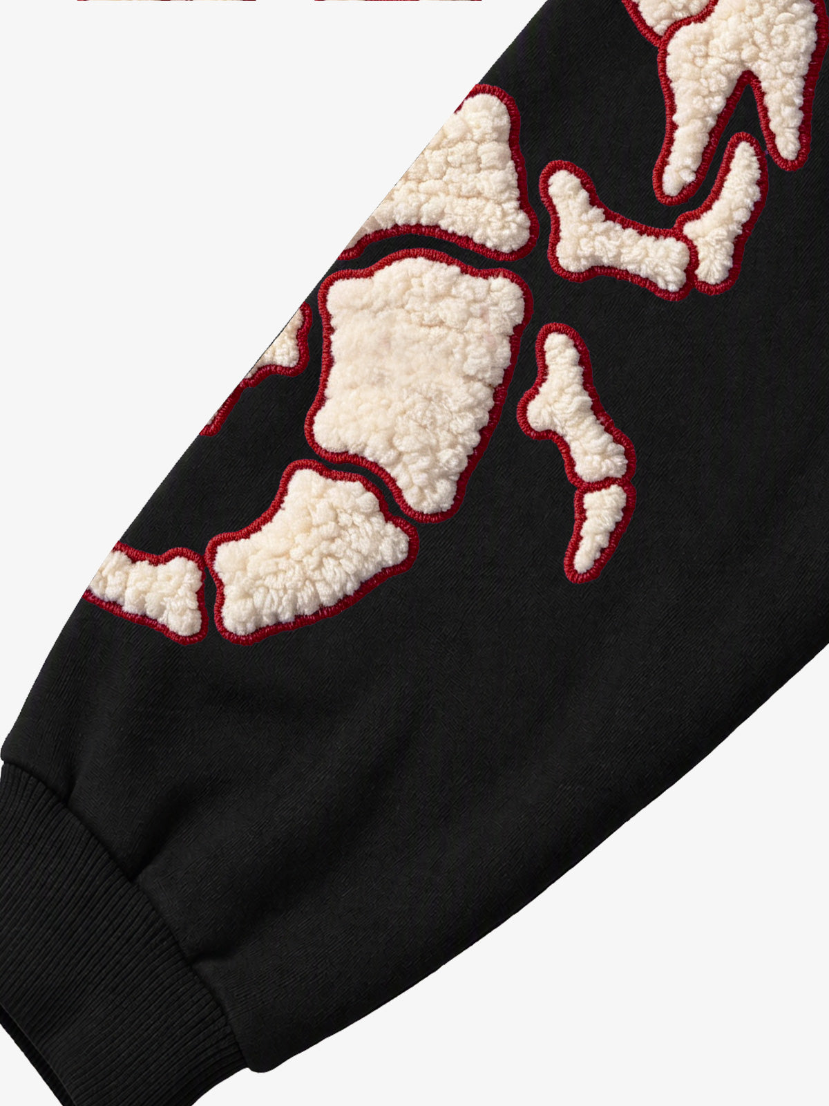 Skeleton Terry Embroidered Pullover Hoodie