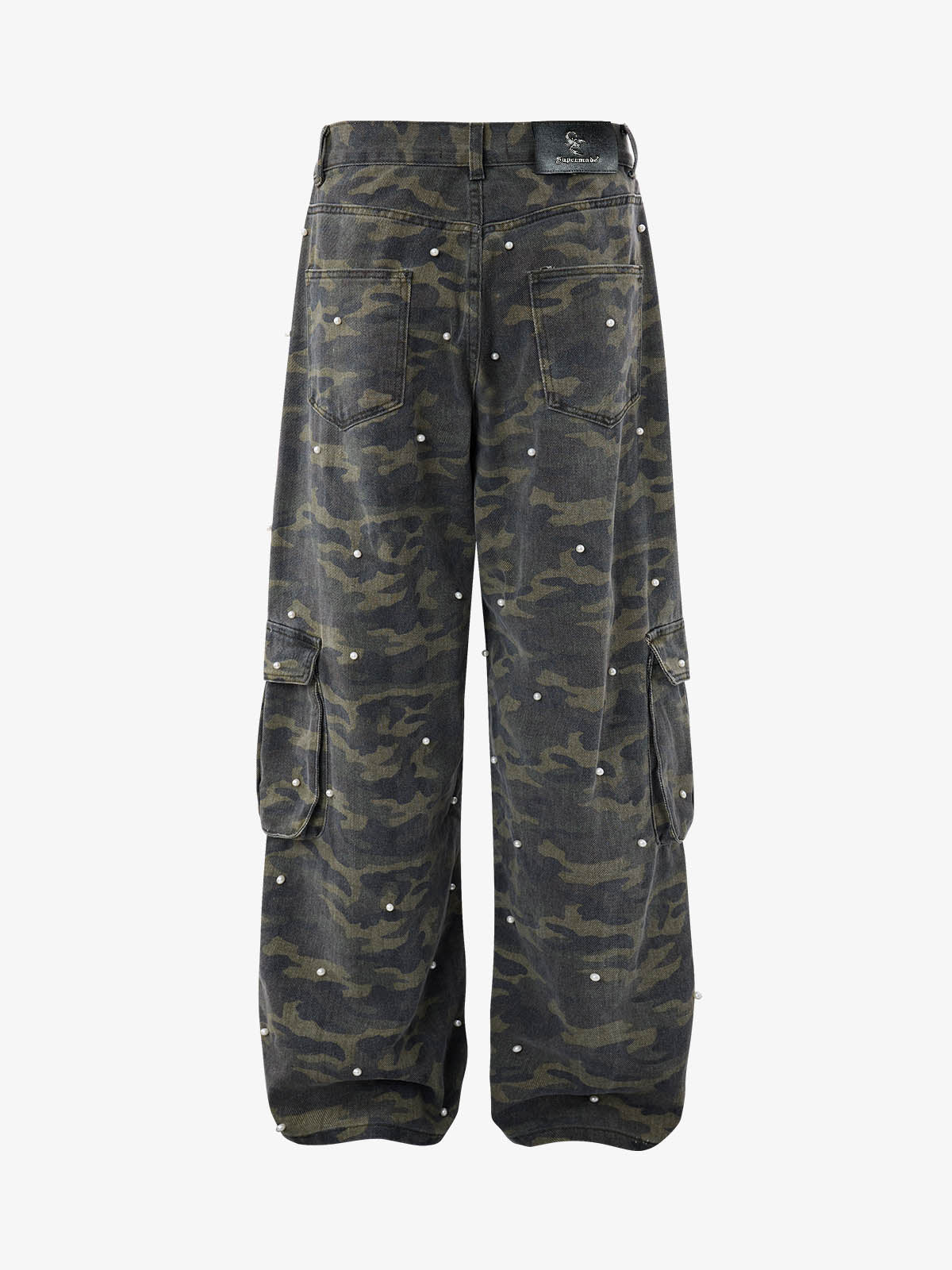 Camo Studded Cargo Pants; Forest Camouflage / M, Forest Camouflage / L, Forest Camouflage / XL