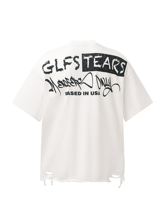 Retro Letter Lip Graphic T-Shirt 