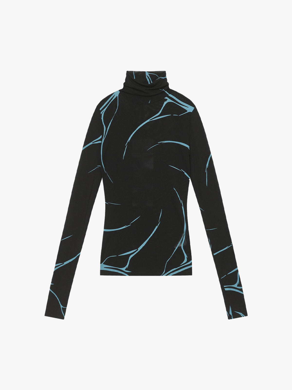 Thesupermade Dark Style Printed Slim Mesh Long-sleeved T-shirt 