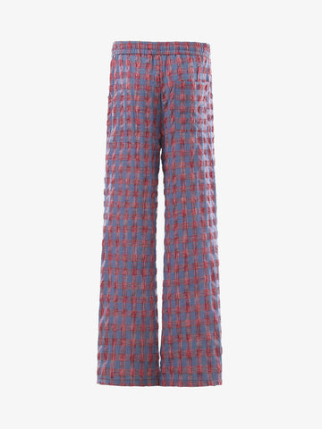 Plaid Color Block Drawstring Sweatpants