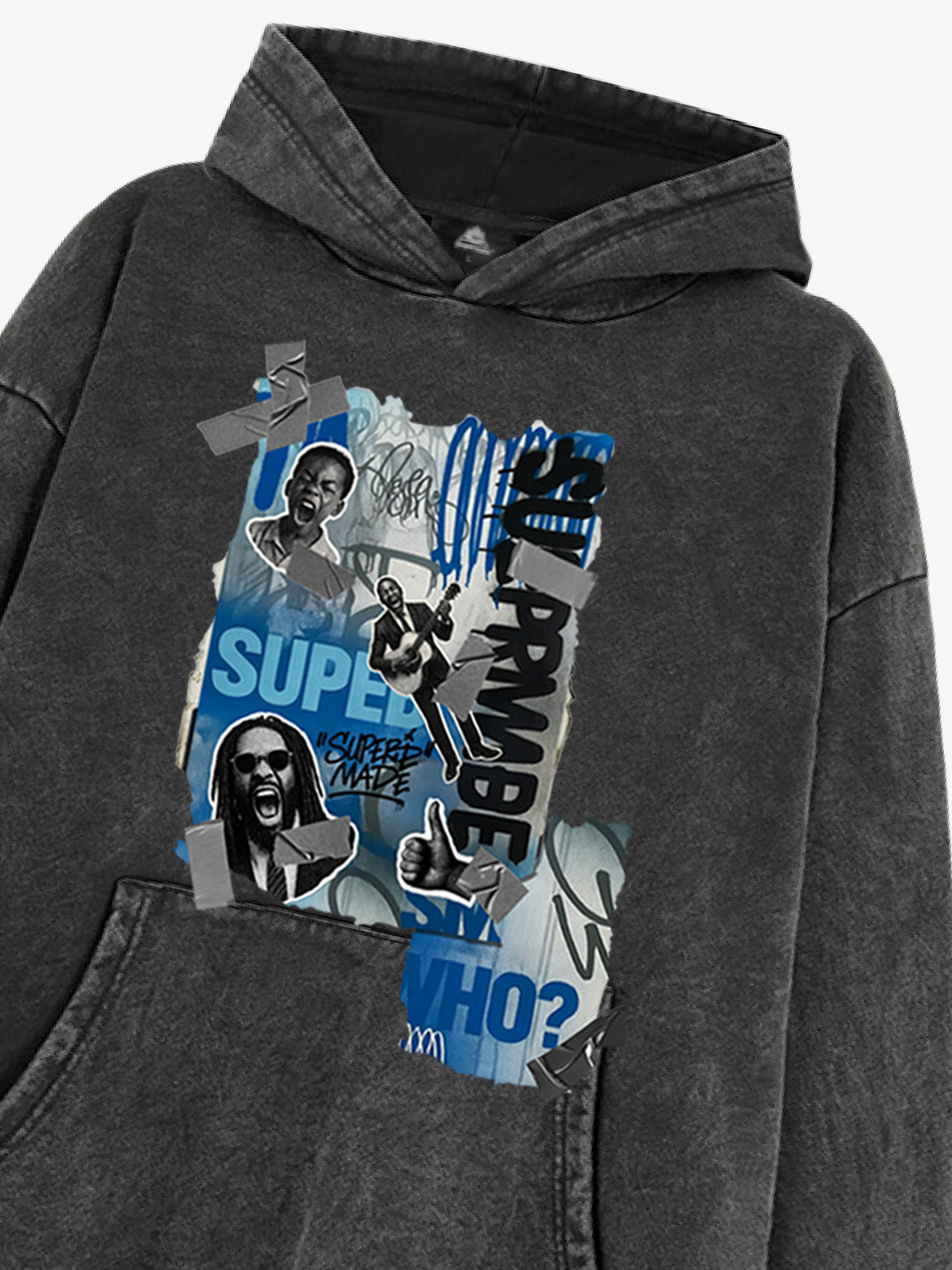 Supermade Graffiti Retro Hip-hop Hooded Sweatshirt 