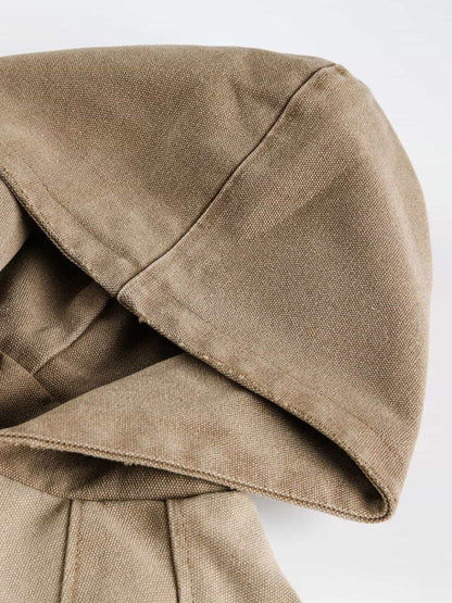 Retro Deconstructed Panel Washed Hooded Jacket 