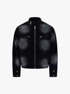 Kurze Cordjacke im Used-Look