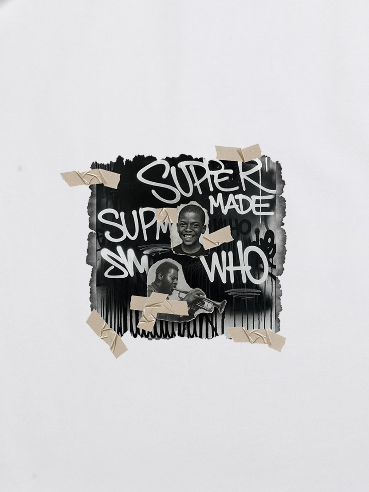 Supermade Street Retro Character Collage T-shirt 