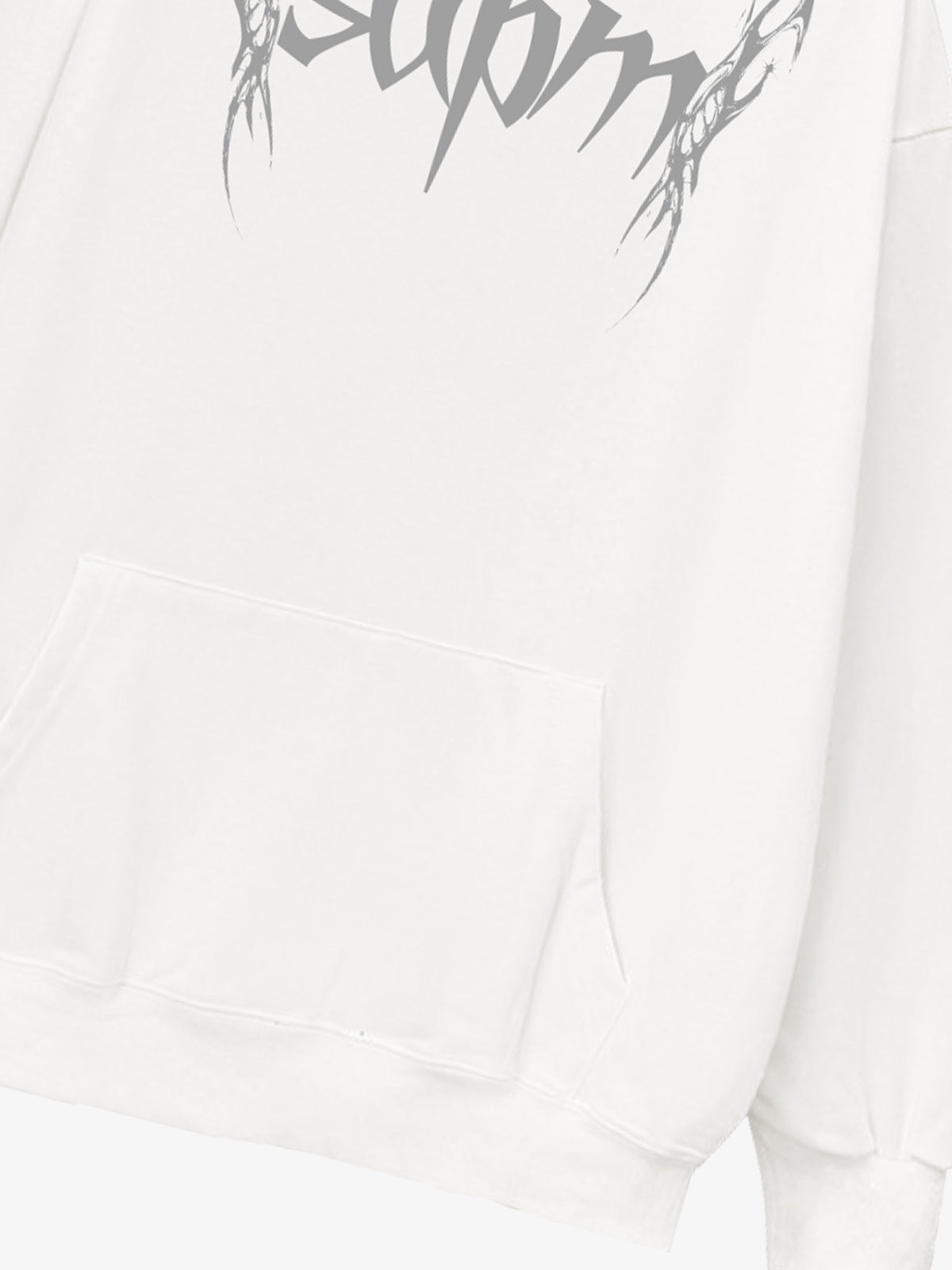 THE SUPERMADE Futuristic spiked pattern gothic style logo font design  Graphic Print Hoodie with Front Pocket 