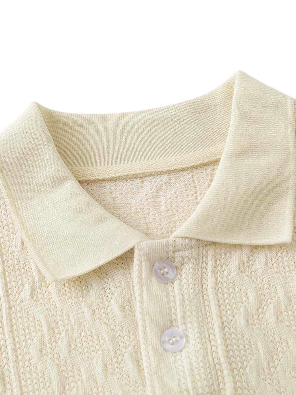 Retro Letter Print Lapel Short Sleeve Polo Shirt 
