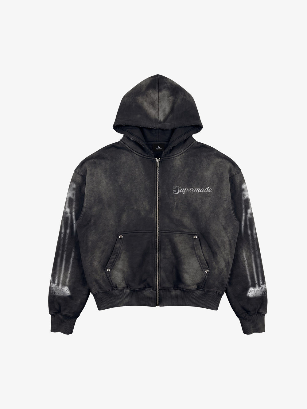 Skull Graphic Washed Hoodie