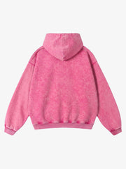 Metallic Script Graphic Washed Hoodie