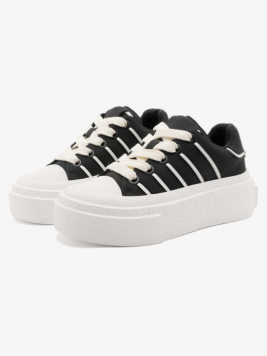 Hidden Height-Boosting Sneakers with Stylish Platform Design 