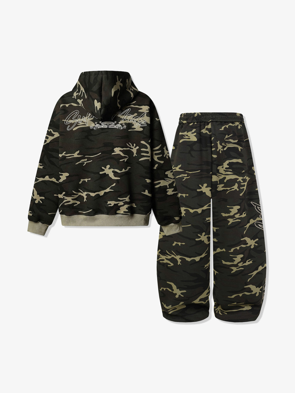 Camo Stripe Patchwork Embroidered Set