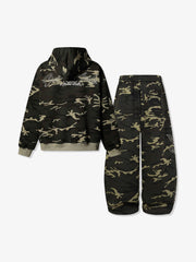 Camo Stripe Patchwork Embroidered Set