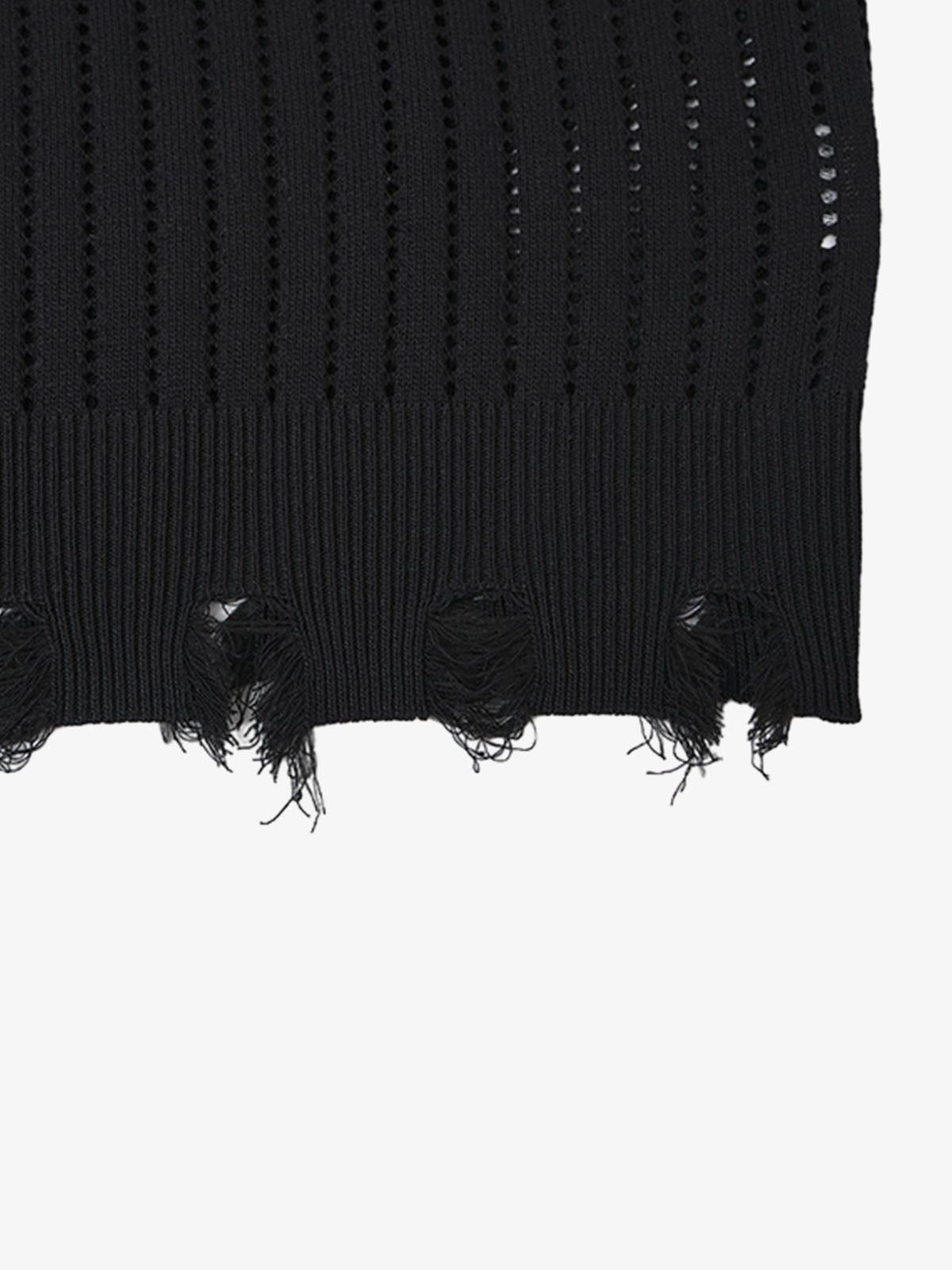 Number Graphic Distressed Mesh Knit Tank Top