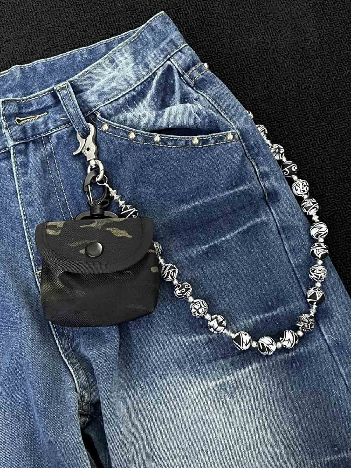Retro Camouflage Wallet Chain 