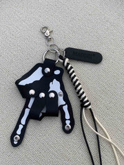 Punk Skull Hand Braided Keychain 