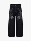 Star Rhinestone Embellished Baggy Jeans 