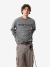 Striped Gothic Letter Graphic Long Sleeve T-Shirt