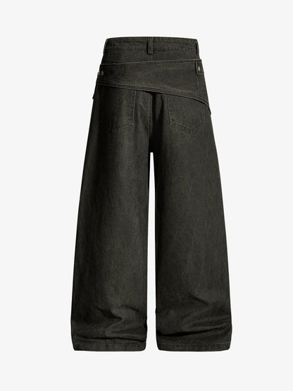 Street Detachable Belt Baggy Pants 