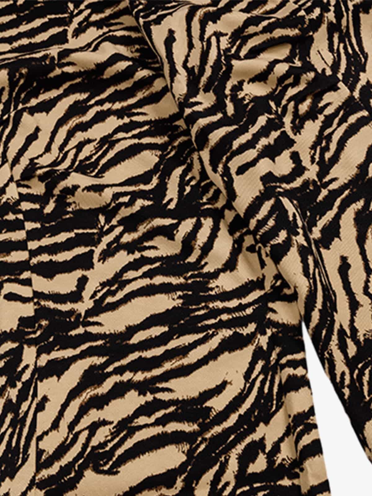 Retro Zebra Print Asymmetric Draped Patchwork Barrel Pants 