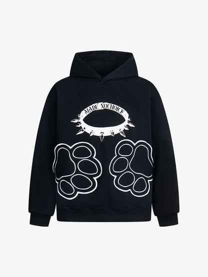 Retro Cat Collar Pocket Hoodie 