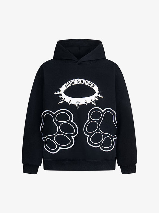 Retro Cat Collar Pocket Hoodie 