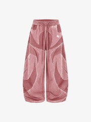 Washed Panel Detail Boxy Hoodie & Wide-Leg Sweatpants Set