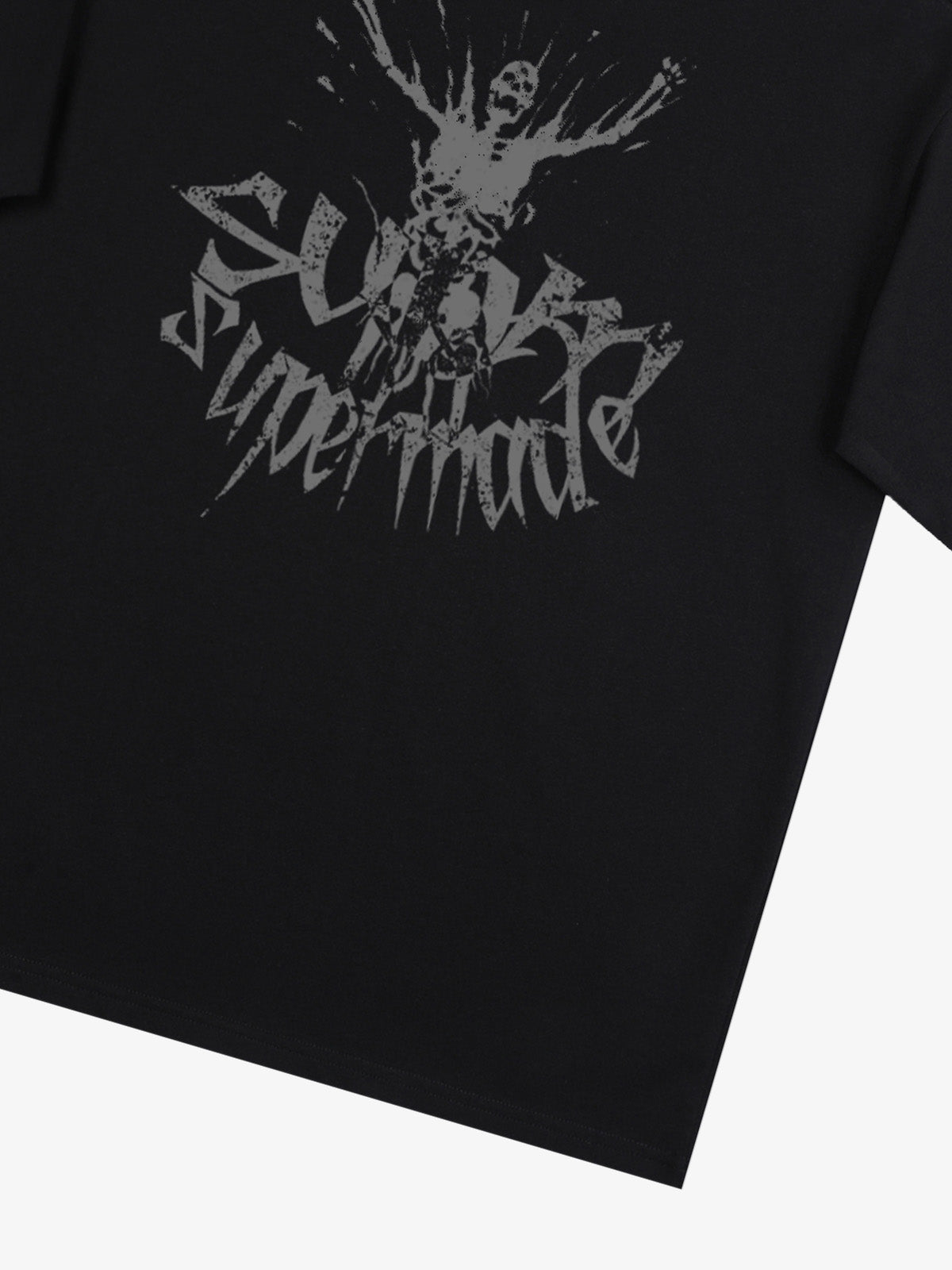 THE SUPERMADE TRENDY STREET OLD-FASHIONER SKULL PRINT T-SHIRT 